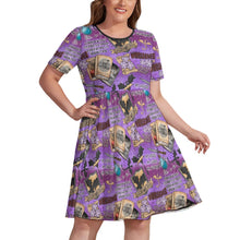 Load image into Gallery viewer, Dragon school book short sleeved dress plus size