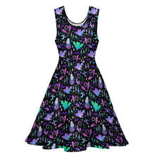 Load image into Gallery viewer, Neon ghost bats print dress