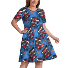 Load image into Gallery viewer, Horror movie night short sleeved dress plus size