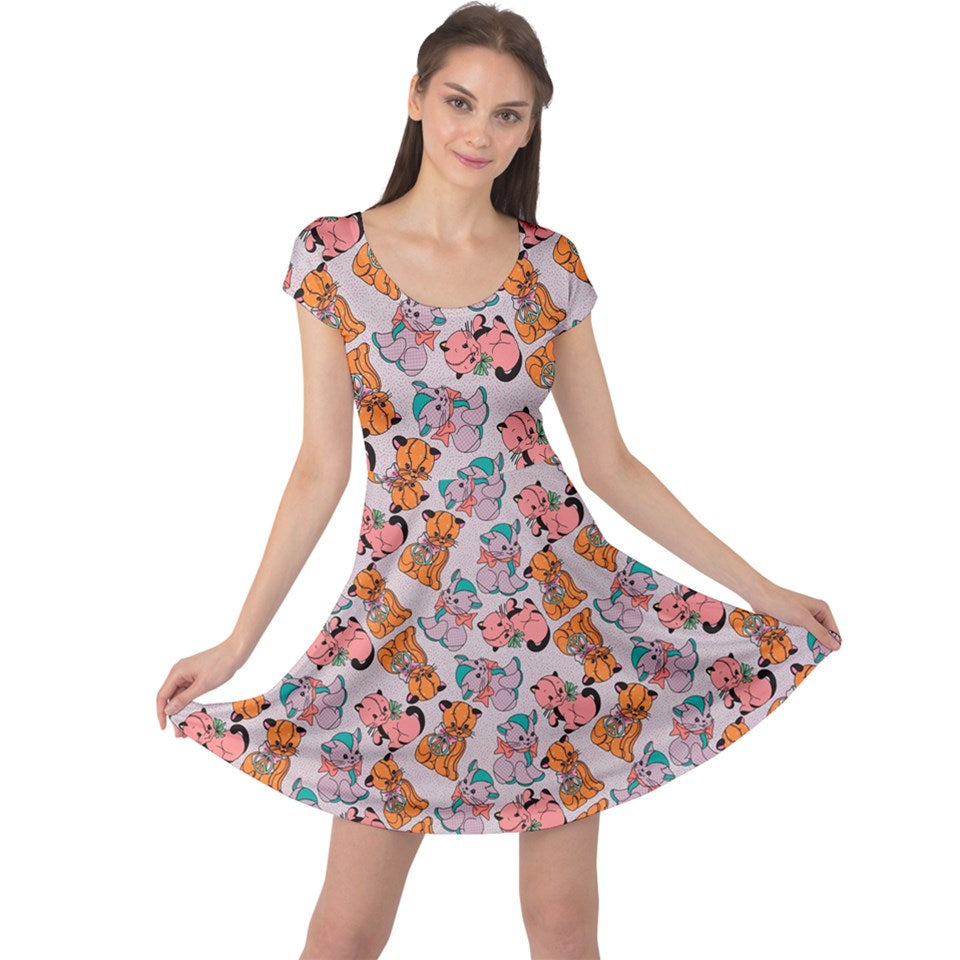 Kitsch cat toy print dress