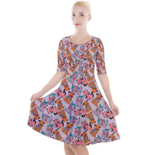 Load image into Gallery viewer, Kitsch cat toy print dress
