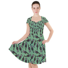 Load image into Gallery viewer, Kitsch cat clock print dress
