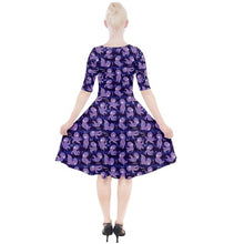 Load image into Gallery viewer, Purple octopus quarter sleeve A-line dress (size S)