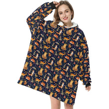 Load image into Gallery viewer, Forest friends Blanket Hoodie