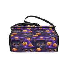 Load image into Gallery viewer, Witches Black Cat Satchel Canvas Bag