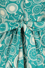Load image into Gallery viewer, Tik Tok clocks teal tea dress- Lady Vintage