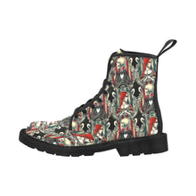 Load image into Gallery viewer, Halloween love story Lace Up Canvas Boots