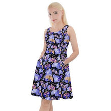 Load image into Gallery viewer, Goth moth skater dress (Size L)