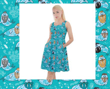 Load image into Gallery viewer, Hipster walrus skater dress (Size S)