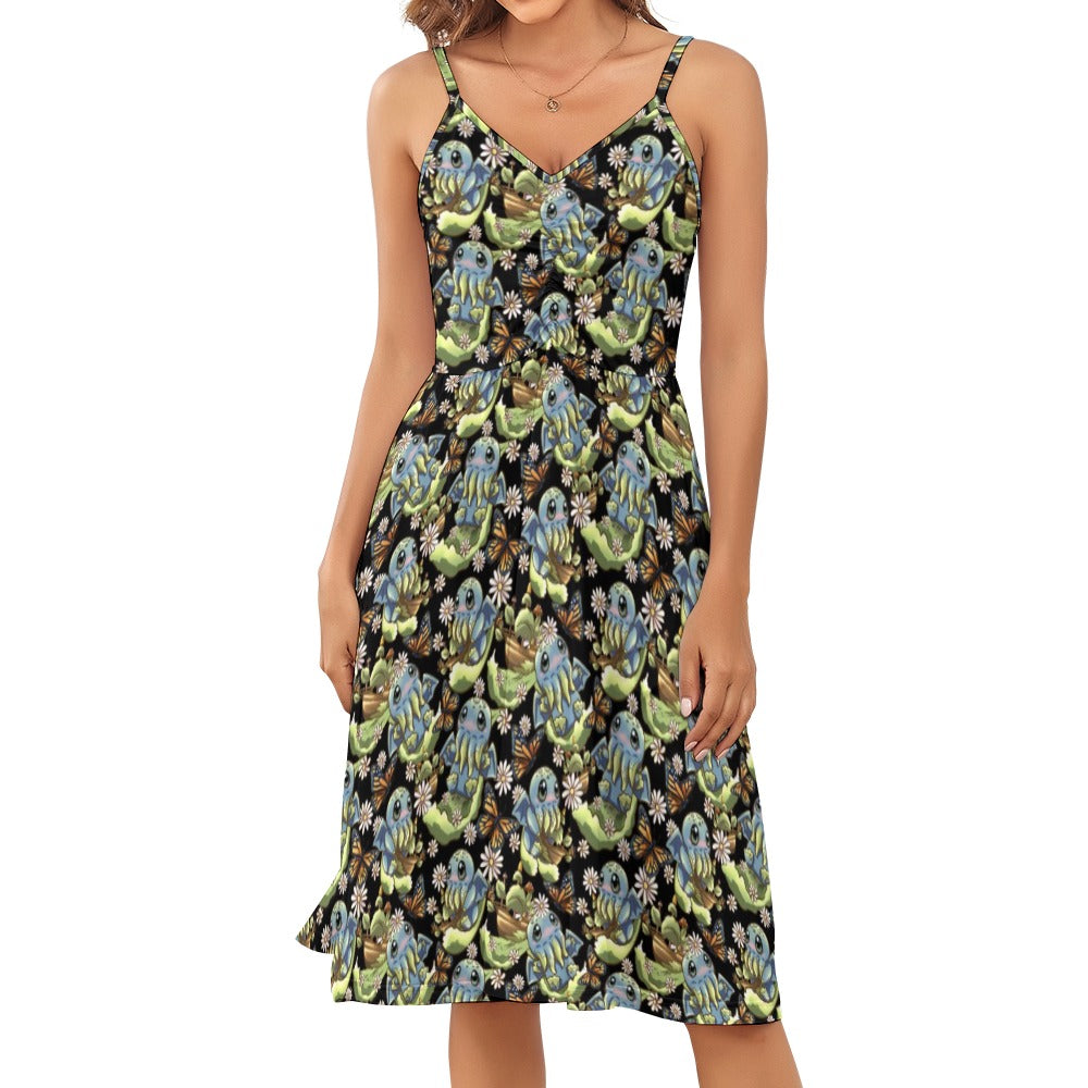 Cute Cthulhu strappy summer dress plus size