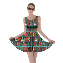 Load image into Gallery viewer, Fantasy book shelf print dress
