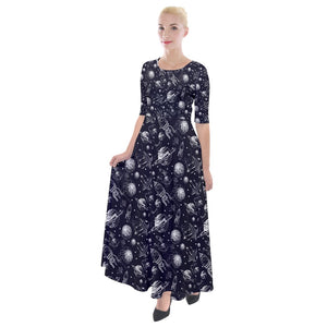 Spaceship to the moon print dress