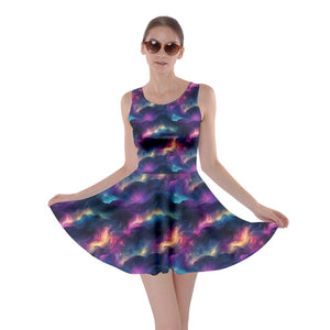 Fire lights print dress