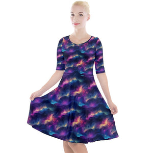 Fire lights print dress