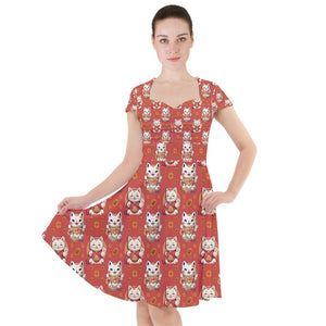 Lucky cat print dress