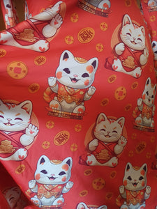 Lucky cat print dress