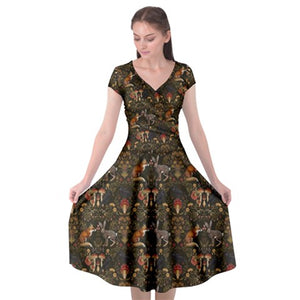 Woodland creatures print dress