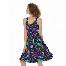 Load image into Gallery viewer, Neon ghost bats print dress
