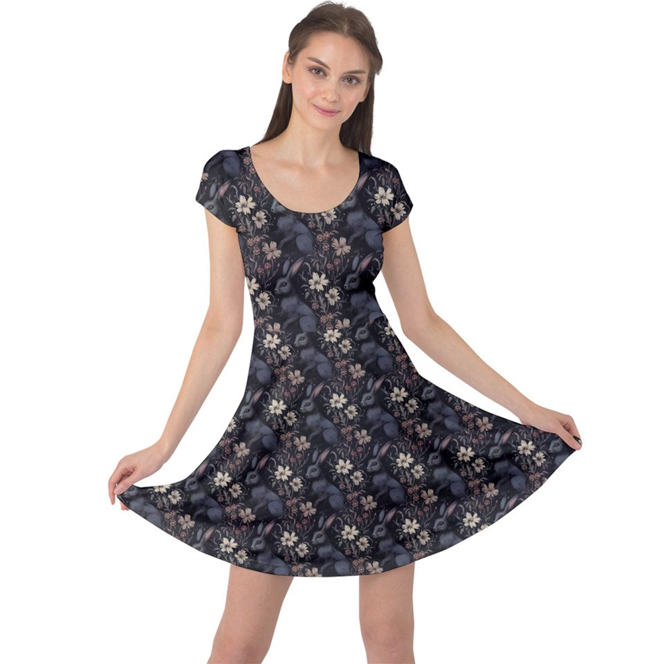 Black hare print dress