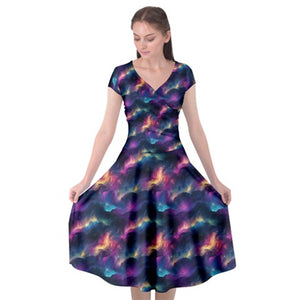 Fire lights print dress