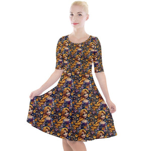 Embroidered Tower Princess print dress