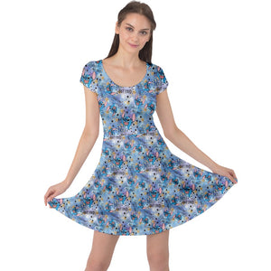 Little blue alien print dress