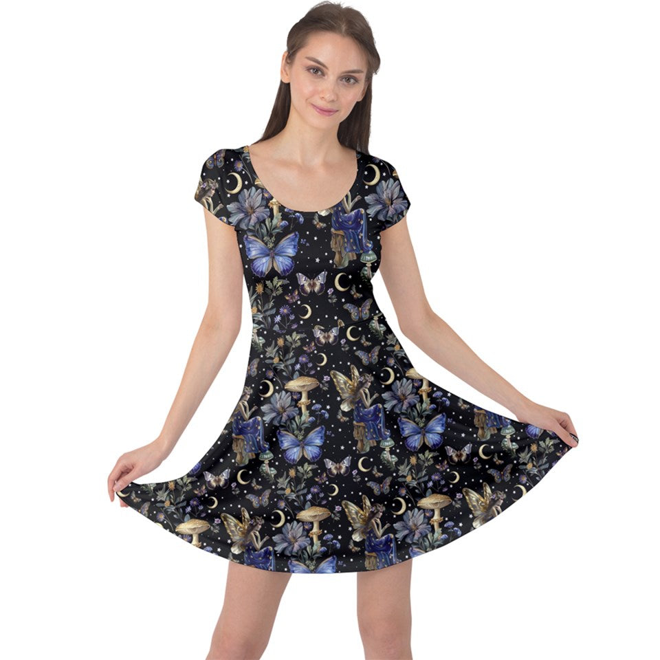 Fairy midnight garden print dress