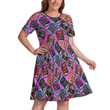 Load image into Gallery viewer, Glass throne book short sleeved dress plus size
