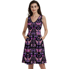 Load image into Gallery viewer, Purple moth print dress
