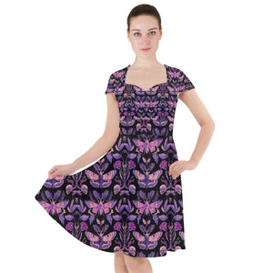 Purple moth print dress