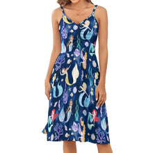 Load image into Gallery viewer, Princess mermaid strappy summer dress plus size
