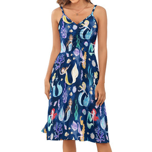 Princess mermaid strappy summer dress plus size