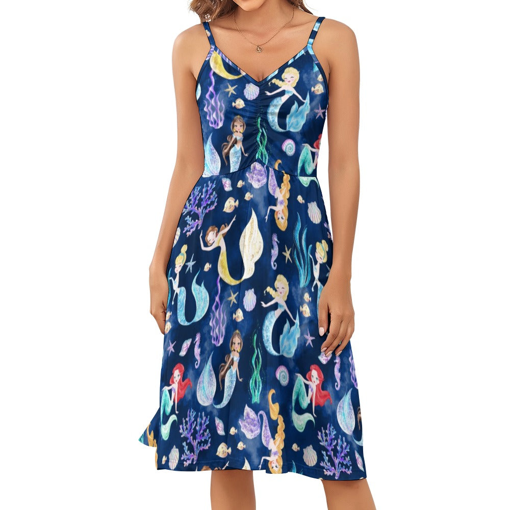 Princess mermaid strappy summer dress plus size