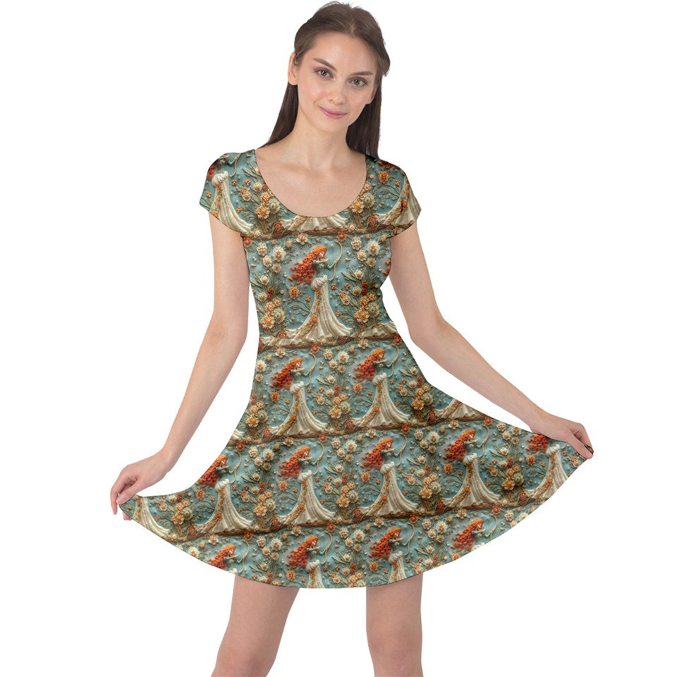 Embroidered Scottish Princess print dress