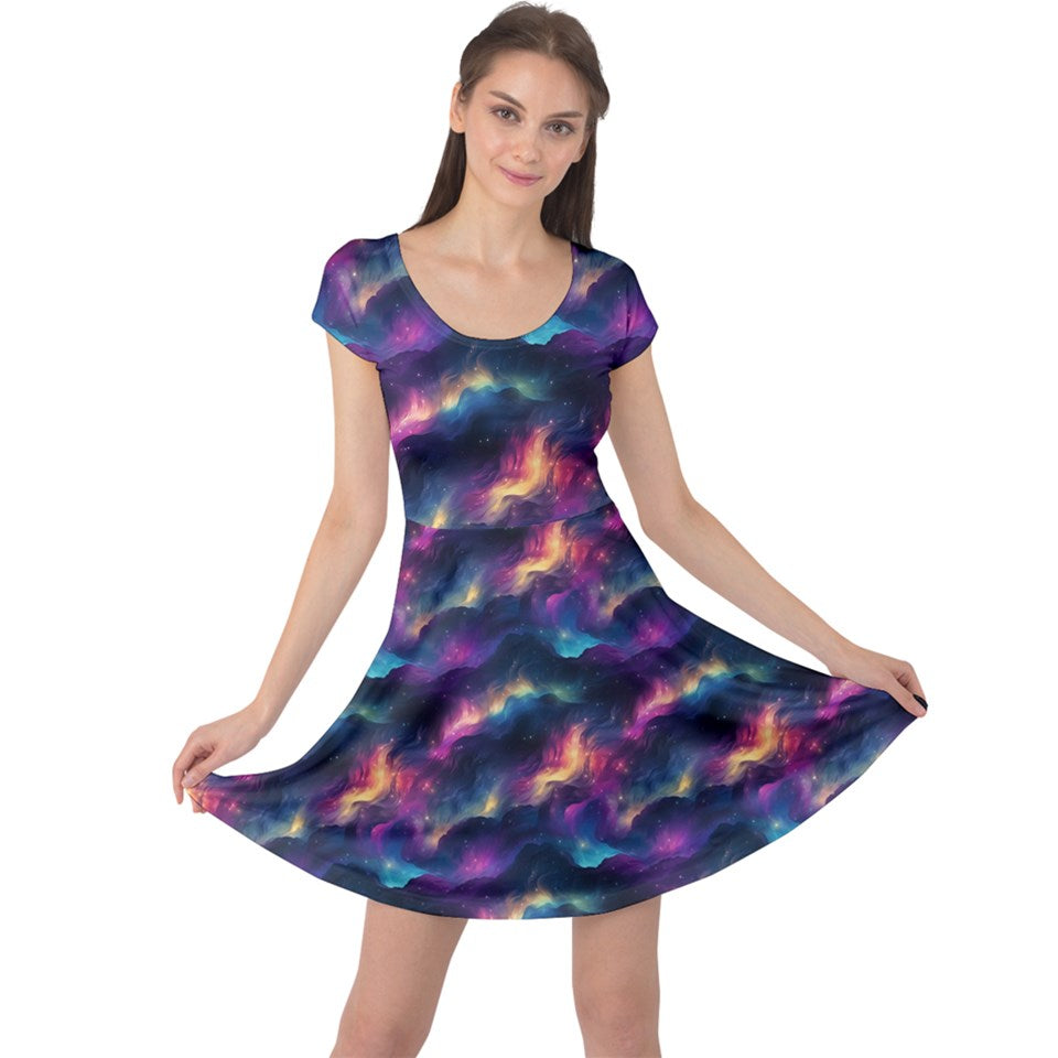 Fire lights print dress