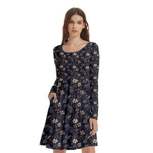 Black hare print dress