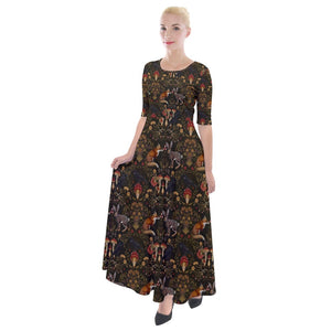 Woodland creatures print dress