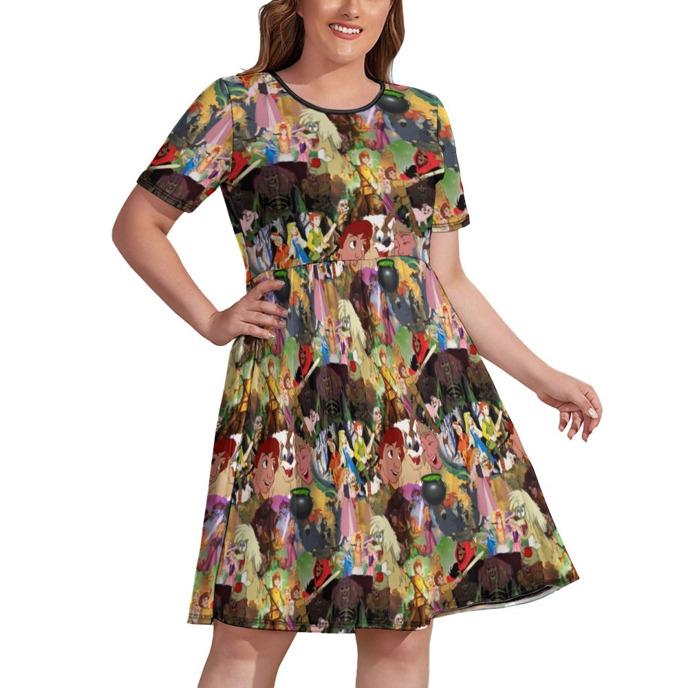 Forgotten fantasy short sleeved dress plus size
