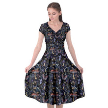 Load image into Gallery viewer, Midnight toadstool garden print dress
