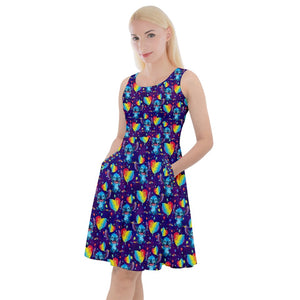 Stitch rainbow heart print dress