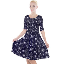 Load image into Gallery viewer, Spaceship to the moon print dress
