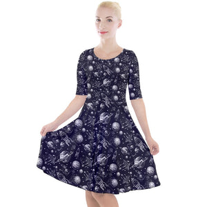 Spaceship to the moon print dress