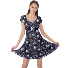 Load image into Gallery viewer, Spaceship to the moon print dress
