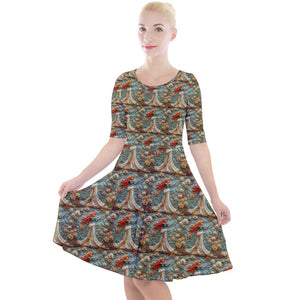 Embroidered Scottish Princess print dress