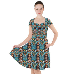 Embroidered Hawaiian Princess print dress