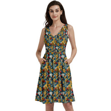 Load image into Gallery viewer, Embroidered reading Princess print dress
