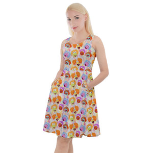 Rainbow Fraggles print dress