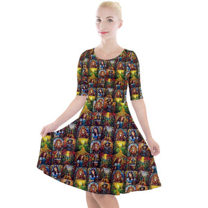 Oz stained glass print dress