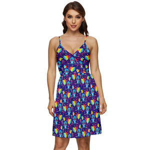 Stitch rainbow heart print dress