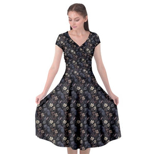 Black hare print dress